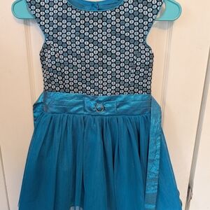 Jona Michelle Teal and Black Formal Kids Dress